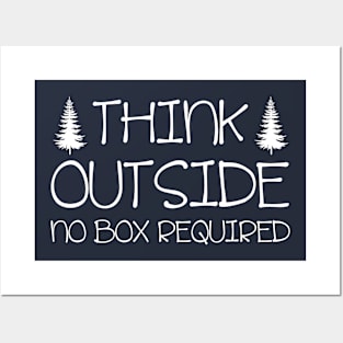 Think Outside no Box Required Funny Hiking Posters and Art